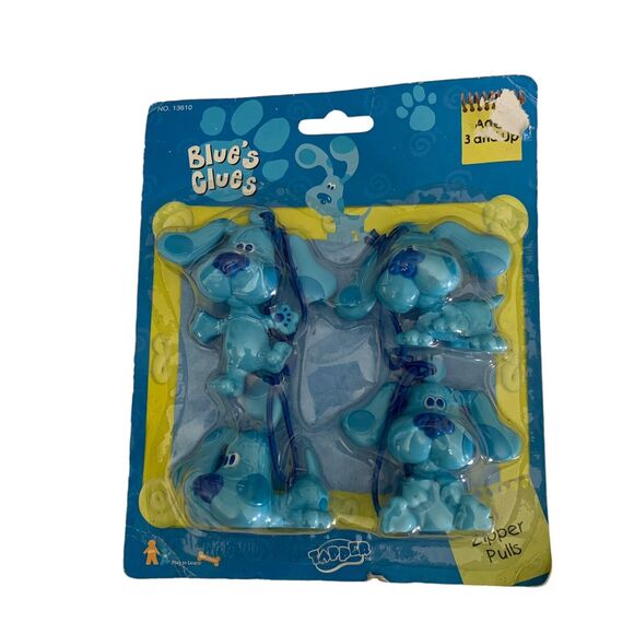 4 Vintage Blue's Clues Zipper Pulls Party Favors 1999 Great for Backpacks NIP - Picture 1 of 5